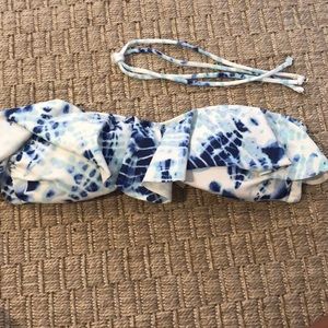 strapless tie die bikini top